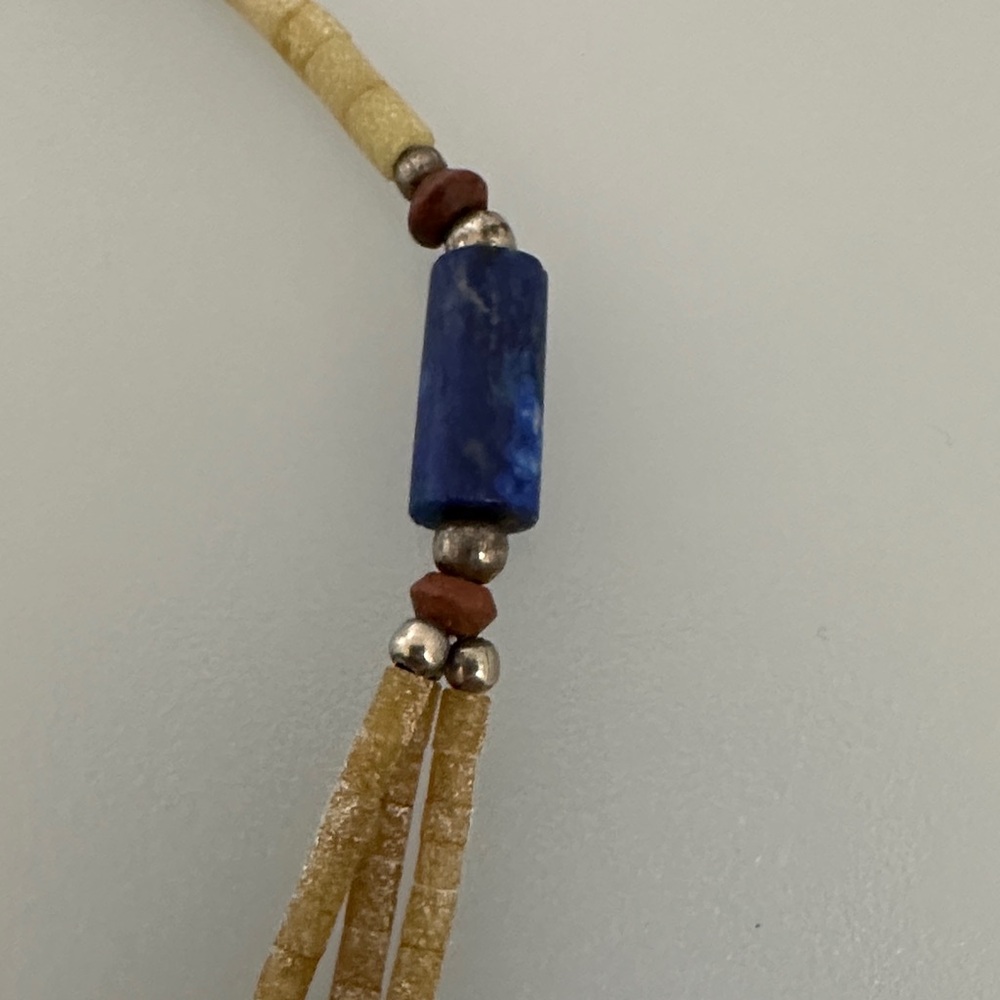 NAVAJO Beaded Necklace in Brown and Teal - Picture 6 of 10